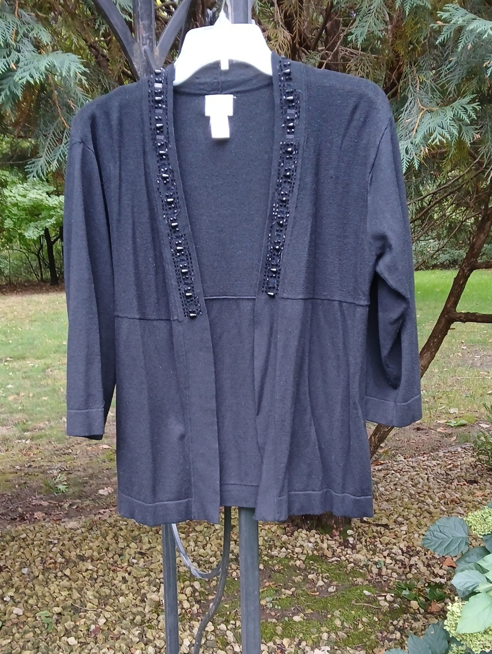 Chico's open-front rayon blend cardigan sweater Sz 0 (S).